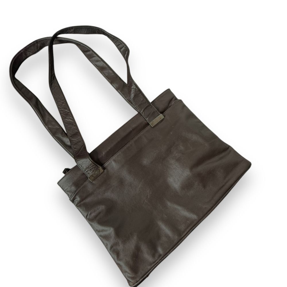 Perlina Dark Brown Soft Leather Tote Bag Laptop Business Shoulder Handbag‎